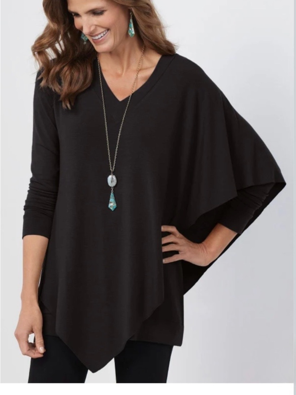 Soft Surroundings Madeline V-Neck Asymmetrical Tunic - Size M - NWT